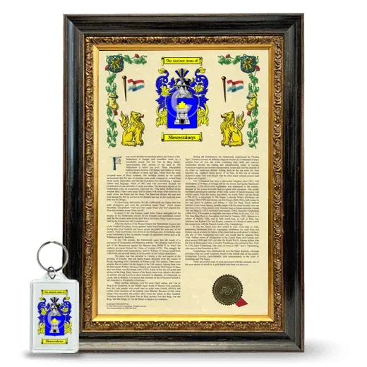 Nieuwenhuys Framed Armorial History and Keychain - Heirloom