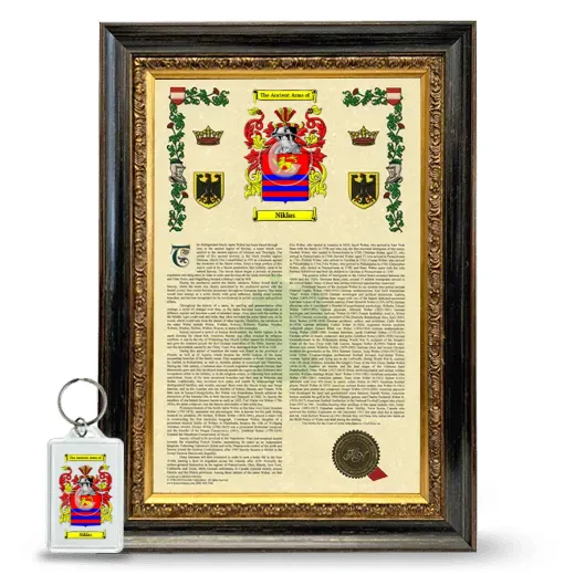 Niklas Framed Armorial History and Keychain - Heirloom