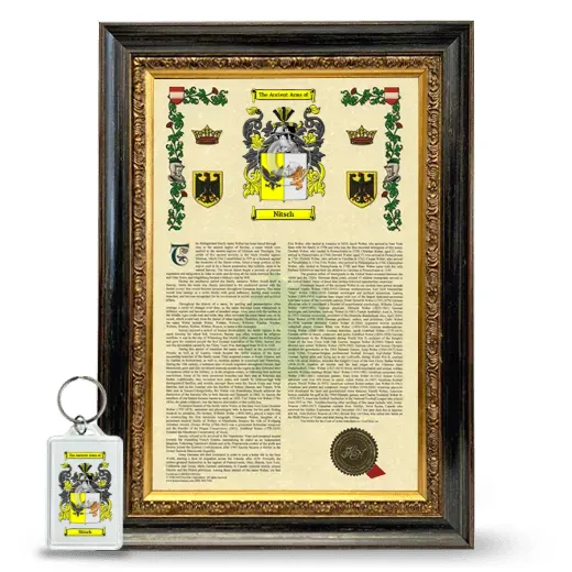 Nitsch Framed Armorial History and Keychain - Heirloom
