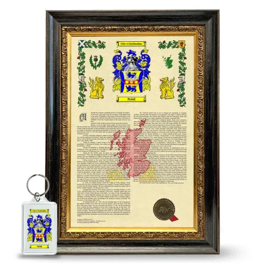 Nobil Framed Armorial History and Keychain - Heirloom