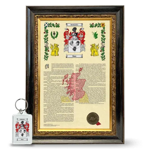 Noer Framed Armorial History and Keychain - Heirloom
