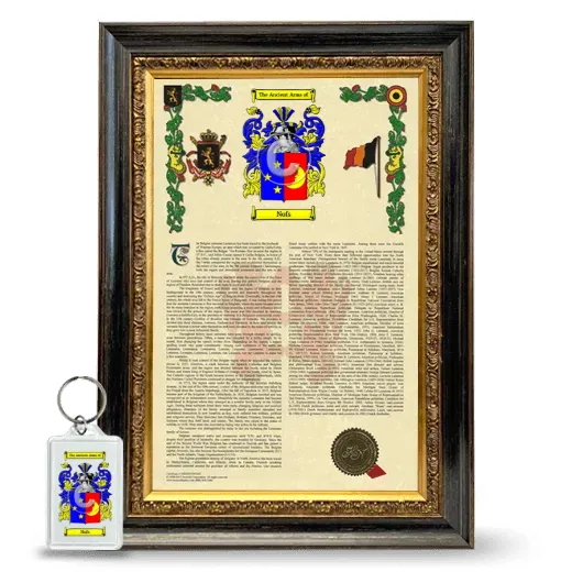 Nofs Framed Armorial History and Keychain - Heirloom