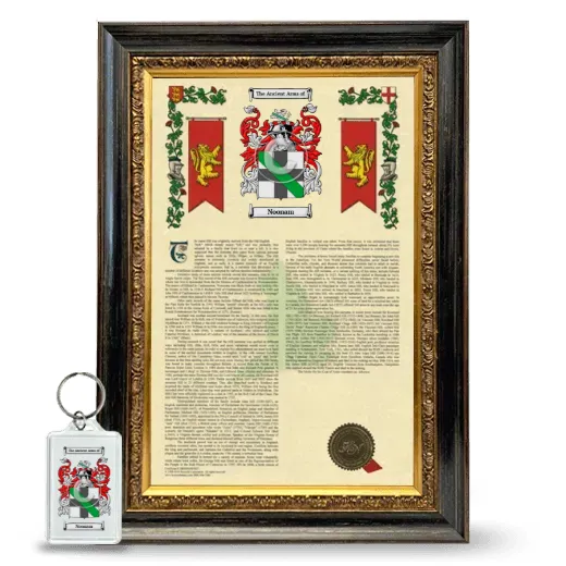 Noonam Framed Armorial History and Keychain - Heirloom