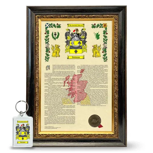 Nottman Framed Armorial History and Keychain - Heirloom