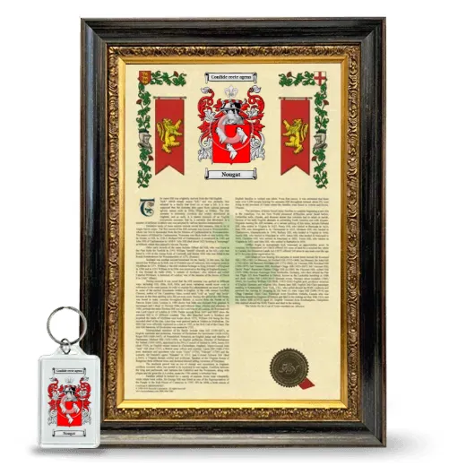 Nougat Framed Armorial History and Keychain - Heirloom