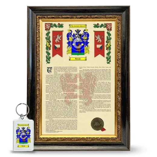 Novak Framed Armorial History and Keychain - Heirloom