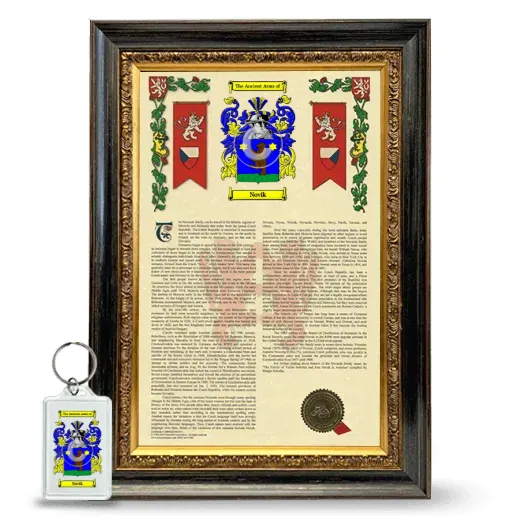 Novik Framed Armorial History and Keychain - Heirloom