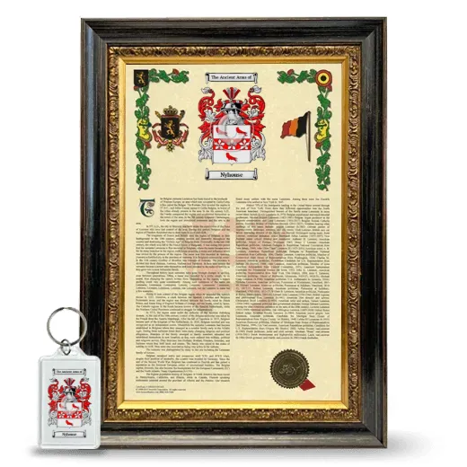 Nyhouse Framed Armorial History and Keychain - Heirloom