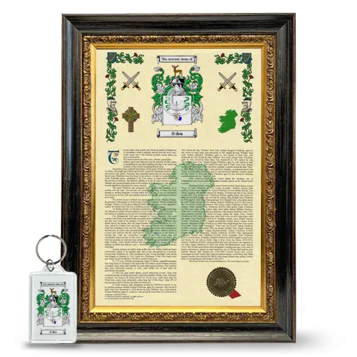 O dea Framed Armorial History and Keychain - Heirloom