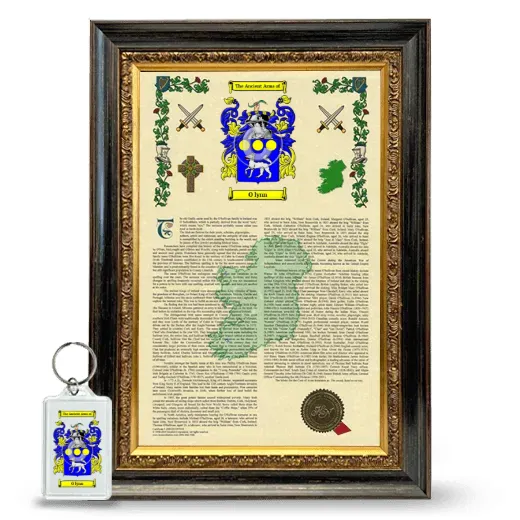 O lynn Framed Armorial History and Keychain - Heirloom