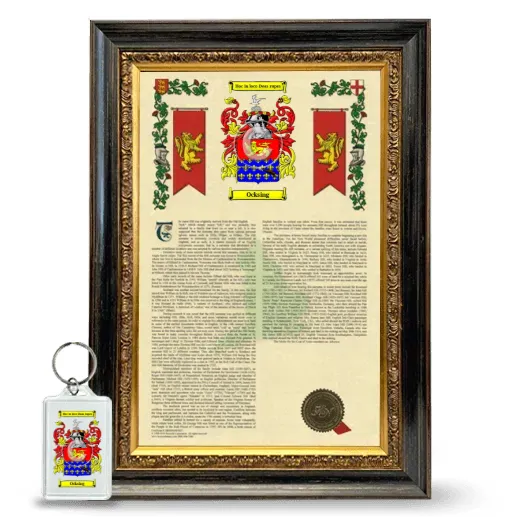 Ocksing Framed Armorial History and Keychain - Heirloom