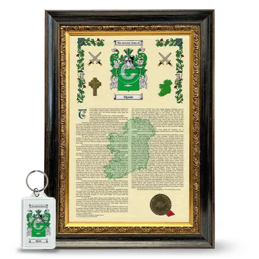 Ogane Framed Armorial History and Keychain - Heirloom