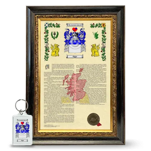 Ogge Framed Armorial History and Keychain - Heirloom