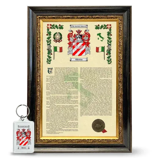 Olivetta Framed Armorial History and Keychain - Heirloom