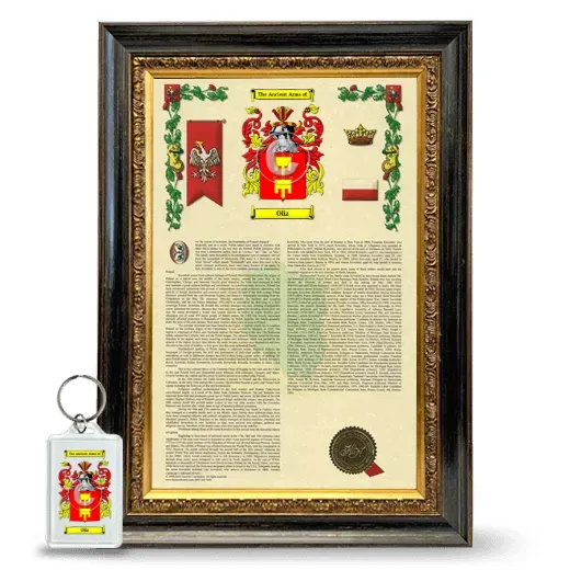 Oliz Framed Armorial History and Keychain - Heirloom