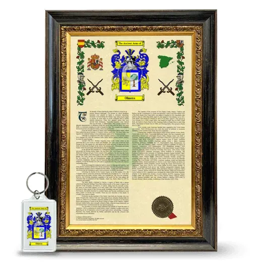 Olmera Framed Armorial History and Keychain - Heirloom