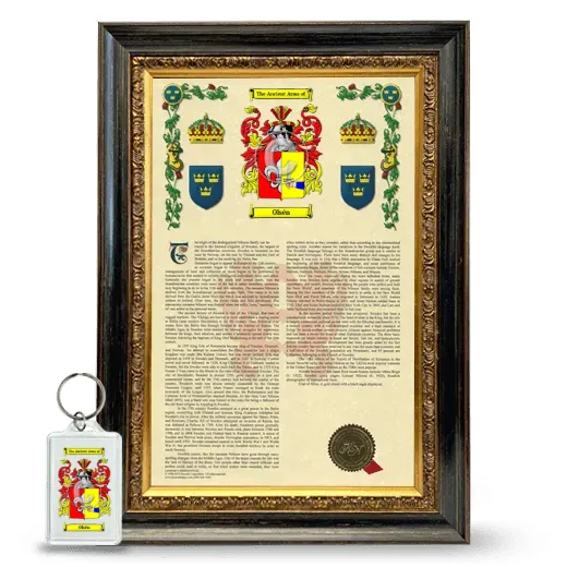 Olsén Framed Armorial History and Keychain - Heirloom