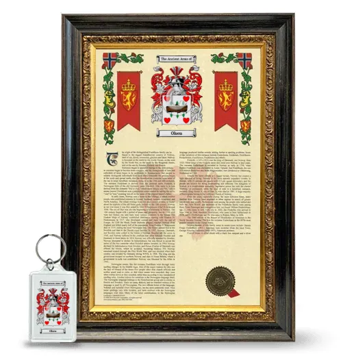 Olsen Framed Armorial History and Keychain - Heirloom