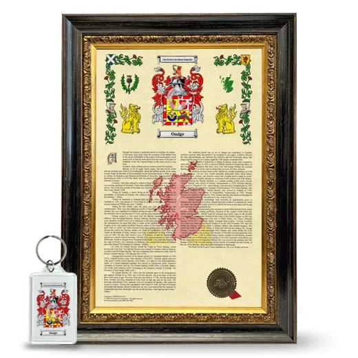 Omige Framed Armorial History and Keychain - Heirloom