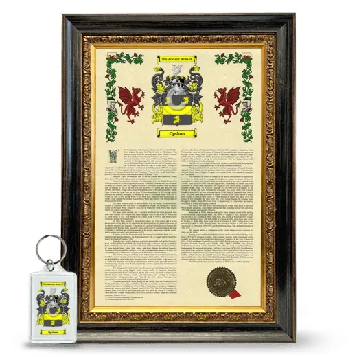 Opshon Framed Armorial History and Keychain - Heirloom