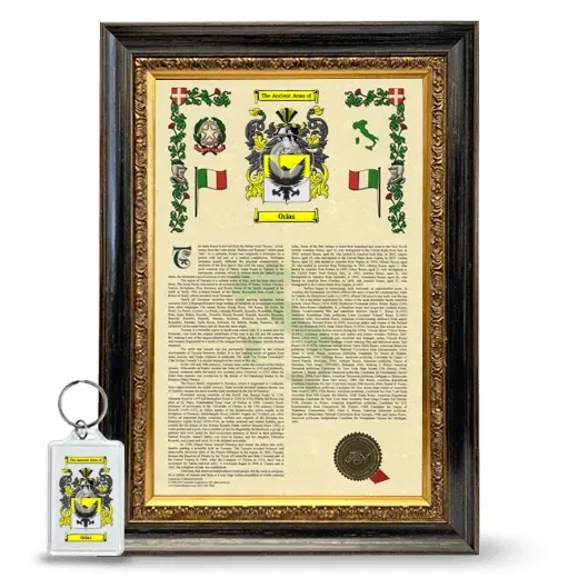Orias Framed Armorial History and Keychain - Heirloom