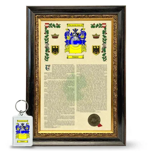 Orment Framed Armorial History and Keychain - Heirloom