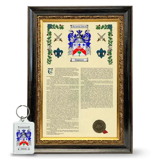 Ormesson Framed Armorial History and Keychain - Heirloom