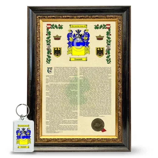 Ormonde Framed Armorial History and Keychain - Heirloom