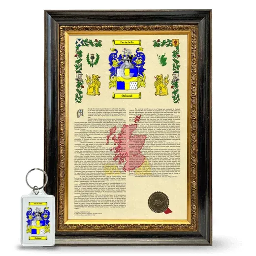 Osband Framed Armorial History and Keychain - Heirloom