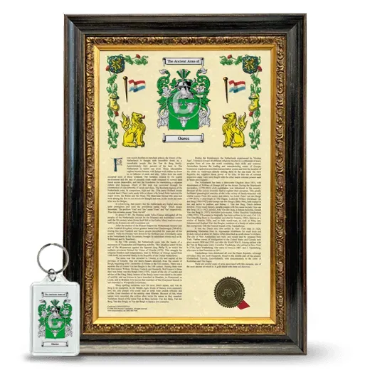Osess Framed Armorial History and Keychain - Heirloom