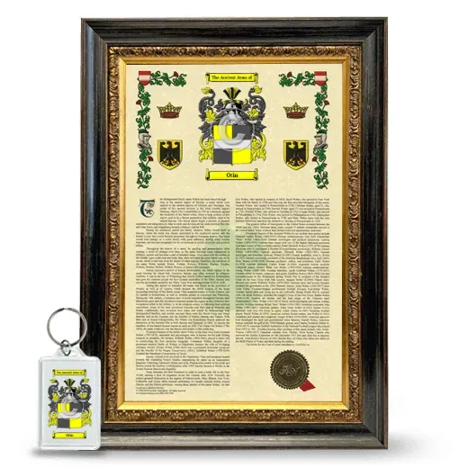 Otin Framed Armorial History and Keychain - Heirloom