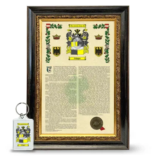 Otinger Framed Armorial History and Keychain - Heirloom