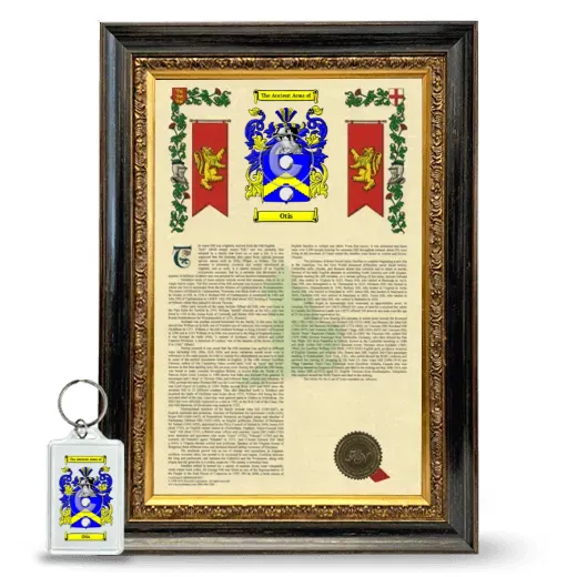 Otis Framed Armorial History and Keychain - Heirloom