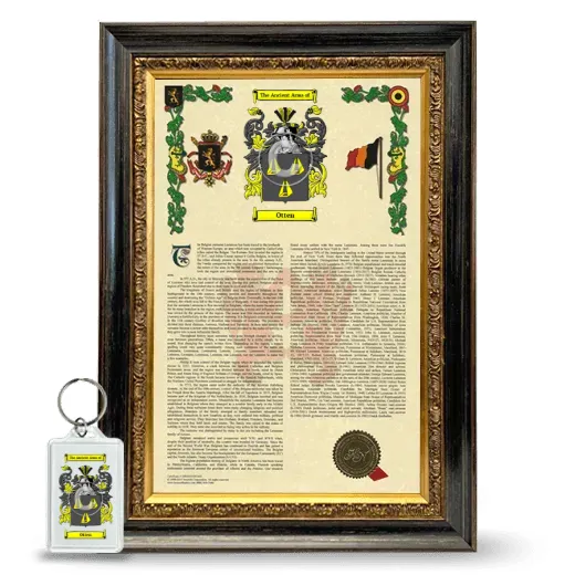 Otten Framed Armorial History and Keychain - Heirloom