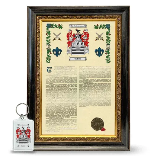 Oulette Framed Armorial History and Keychain - Heirloom