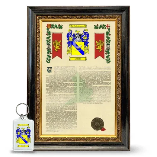 Overlie Framed Armorial History and Keychain - Heirloom
