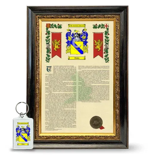 Overs Framed Armorial History and Keychain - Heirloom