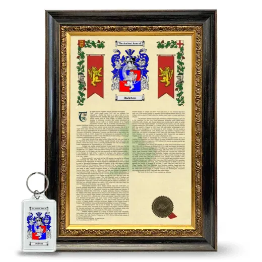 Owleton Framed Armorial History and Keychain - Heirloom