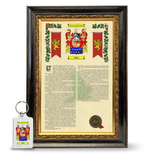 Oxine Framed Armorial History and Keychain - Heirloom