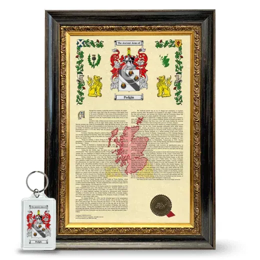 Padgin Framed Armorial History and Keychain - Heirloom