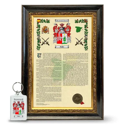 Padre Framed Armorial History and Keychain - Heirloom