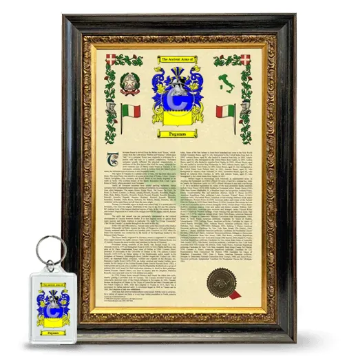 Paganos Framed Armorial History and Keychain - Heirloom