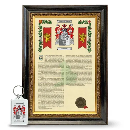 Pallister Framed Armorial History and Keychain - Heirloom