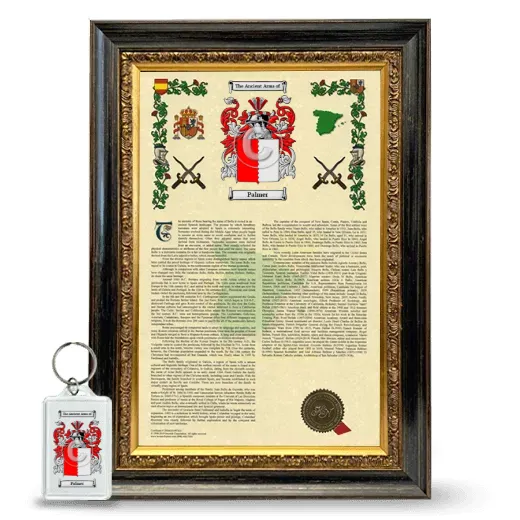 Palmer Framed Armorial History and Keychain - Heirloom