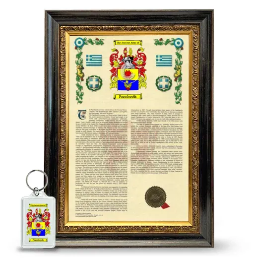 Papadopolis Framed Armorial History and Keychain - Heirloom