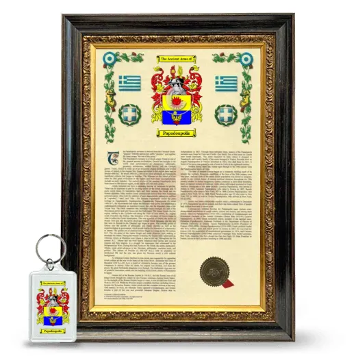 Papadoupolis Framed Armorial History and Keychain - Heirloom
