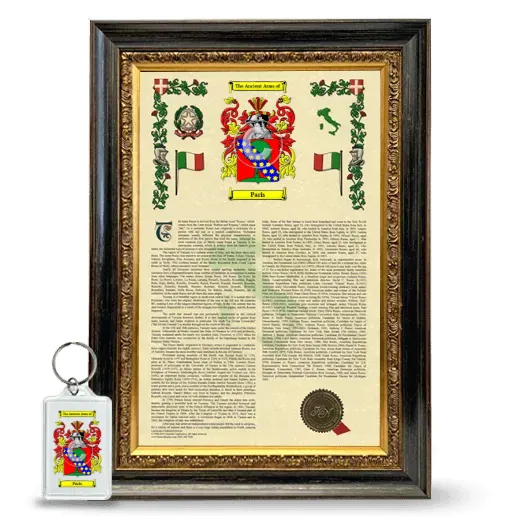 Paris Framed Armorial History and Keychain - Heirloom