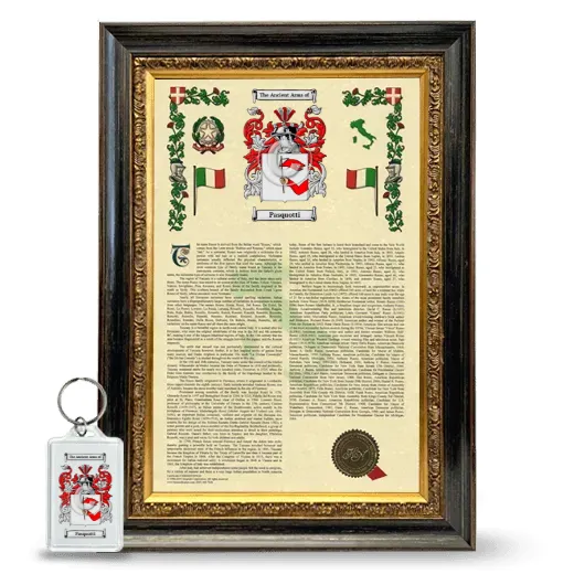 Pasquotti Framed Armorial History and Keychain - Heirloom