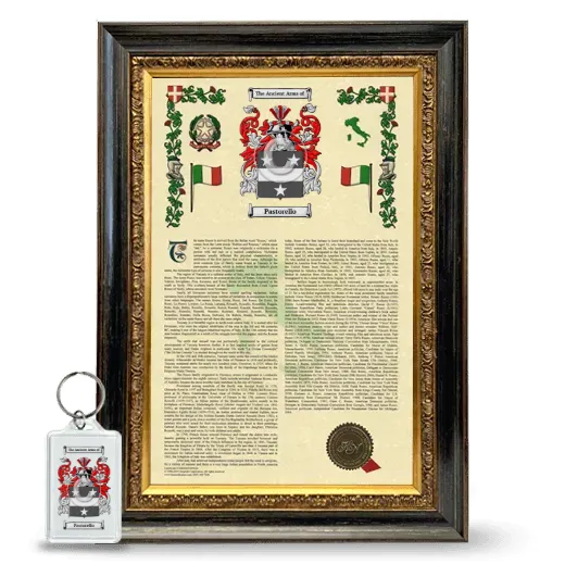 Pastorello Framed Armorial History and Keychain - Heirloom