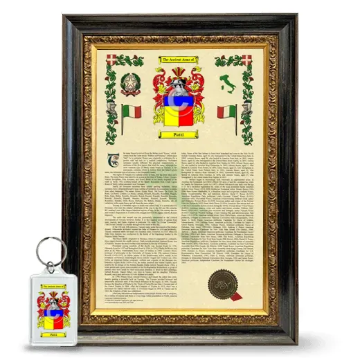 Patti Framed Armorial History and Keychain - Heirloom